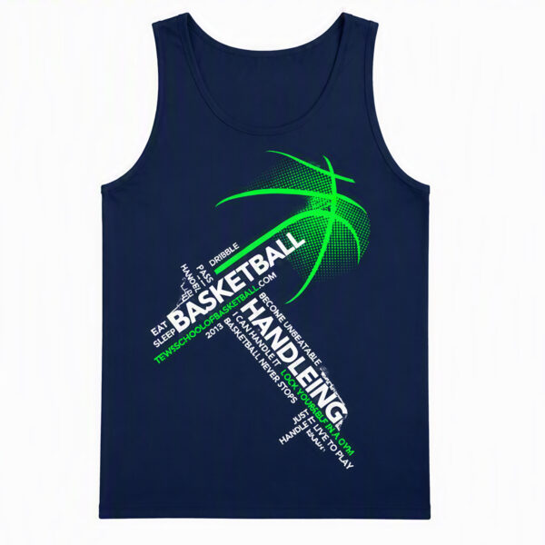 2508260003-Basketball Handling Typography Graphic Apparel Tank Top Basketball Handling Typography Tank Top
