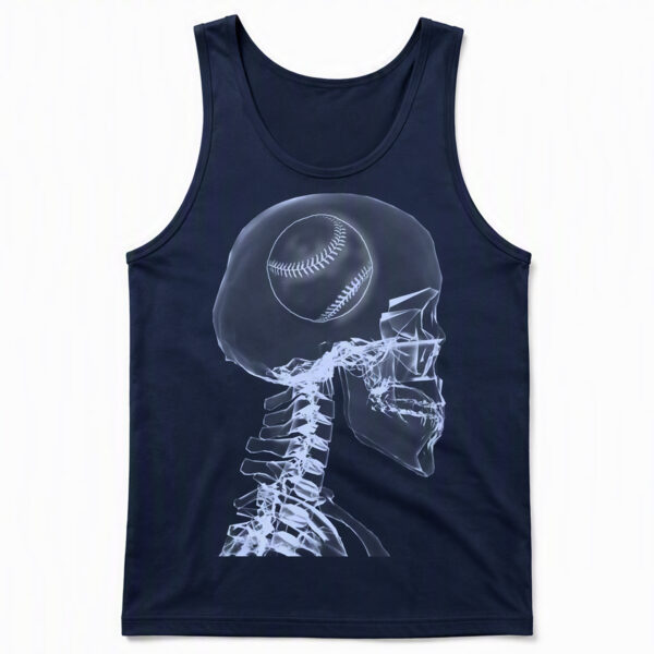 2508260005-X-Ray Baseball Skull Graphic Apparel Tank Top X-Ray Baseball Skull Tank Top