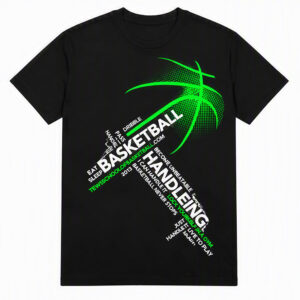 2508260027-Basketball Handling Typography Graphic Apparel T-Shirt Basketball Handling Typography T-Shirt