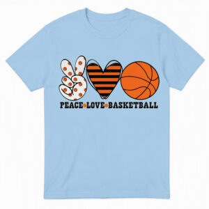 2508260030-Peace Love Basketball Graphic Apparel T-Shirt Peace Love Basketball T-Shirt